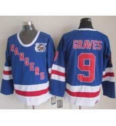 New York Rangers #9 Adam Graves Blue CCM 75TH Stitched NHL Jersey New York Rangers #9 Adam Graves Blue CCM 75TH Stitched NHL Jersey