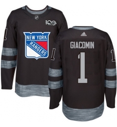 Rangers #1 Eddie Giacomin Black 1917 2017 100th Anniversary Stitched NHL Jersey Rangers #1 Eddie Giacomin Black 1917 2017 100th Anniversary Stitched NHL Jersey
