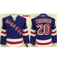 Rangers #20 Chris Kreider Blue Womens Home Stitched NHL Jersey Rangers #20 Chris Kreider Blue Womens Home Stitched NHL Jersey