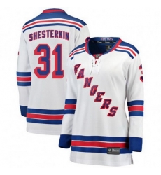 Women New York Rangers 31 Igor Shesterkin Breakaway White Away NHL Jersey Women New York Rangers 31 Igor Shesterkin Breakaway White Away NHL Jersey