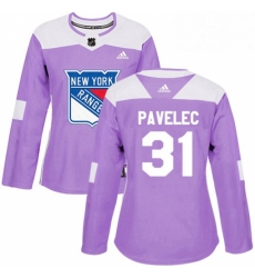 Womens Adidas New York Rangers 31 Ondrej Pavelec Authentic Purple Fights Cancer Practice NHL Jersey Womens Adidas New York Rangers 31 Ondrej Pavelec Authentic Purple Fights Cancer Practice NHL Jersey