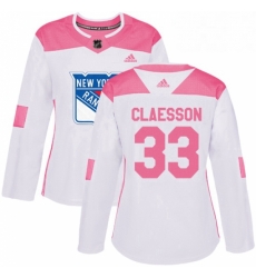 Womens Adidas New York Rangers 33 Fredrik Claesson Authentic White Pink Fashion NHL Jersey Womens Adidas New York Rangers 33 Fredrik Claesson Authentic White Pink Fashion NHL Jersey