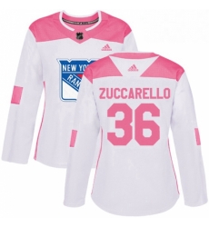 Womens Adidas New York Rangers 36 Mats Zuccarello Authentic WhitePink Fashion NHL Jersey Womens Adidas New York Rangers 36 Mats Zuccarello Authentic WhitePink Fashion NHL Jersey
