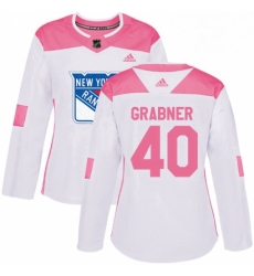 Womens Adidas New York Rangers 40 Michael Grabner Authentic WhitePink Fashion NHL Jersey Womens Adidas New York Rangers 40 Michael Grabner Authentic WhitePink Fashion NHL Jersey