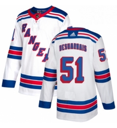 Womens Adidas New York Rangers 51 David Desharnais Authentic White Away NHL Jersey Womens Adidas New York Rangers 51 David Desharnais Authentic White Away NHL Jersey