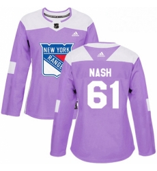 Womens Adidas New York Rangers 61 Rick Nash Authentic Purple Fights Cancer Practice NHL Jersey Womens Adidas New York Rangers 61 Rick Nash Authentic Purple Fights Cancer Practice NHL Jersey