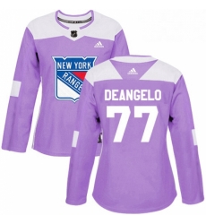 Womens Adidas New York Rangers 77 Anthony DeAngelo Authentic Purple Fights Cancer Practice NHL Jersey Womens Adidas New York Rangers 77 Anthony DeAngelo Authentic Purple Fights Cancer Practice NHL Jersey