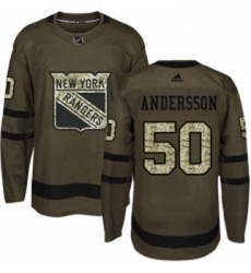 Youth Adidas New York Rangers 50 Lias Andersson Authentic Green Salute to Service NHL Jersey Youth Adidas New York Rangers 50 Lias Andersson Authentic Green Salute to Service NHL Jersey