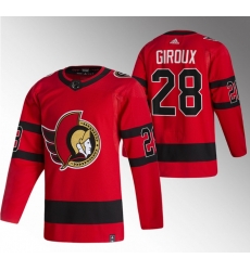 Men Ottawa Senators 28 Claude Giroux 2021 Red Reverse Retro Stitched Jersey Men Ottawa Senators 28 Claude Giroux 2021 Red Reverse Retro Stitched Jersey
