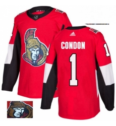 Mens Adidas Ottawa Senators 1 Mike Condon Authentic Red Fashion Gold NHL Jersey Mens Adidas Ottawa Senators 1 Mike Condon Authentic Red Fashion Gold NHL Jersey