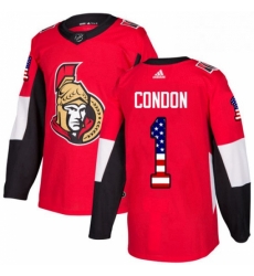 Mens Adidas Ottawa Senators 1 Mike Condon Authentic Red USA Flag Fashion NHL Jersey Mens Adidas Ottawa Senators 1 Mike Condon Authentic Red USA Flag Fashion NHL Jersey