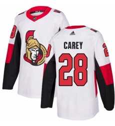 Mens Adidas Ottawa Senators 28 Paul Carey Authentic White Away NHL Jersey Mens Adidas Ottawa Senators 28 Paul Carey Authentic White Away NHL Jersey