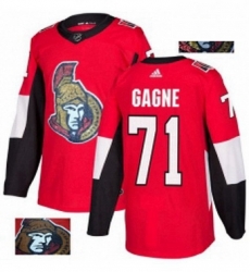 Mens Adidas Ottawa Senators 71 Gabriel Gagne Authentic Red Fashion Gold NHL Jersey Mens Adidas Ottawa Senators 71 Gabriel Gagne Authentic Red Fashion Gold NHL Jersey