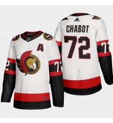 Ottawa Senators 72 Thomas Chabot Men Adidas 2020 21 Authentic Player Away Stitched NHL Jersey White Ottawa Senators 72 Thomas Chabot Men Adidas 2020 21 Authentic Player Away Stitched NHL Jersey White