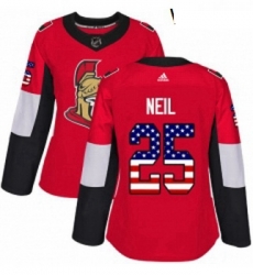 Womens Adidas Ottawa Senators 25 Chris Neil Authentic Red USA Flag Fashion NHL Jersey Womens Adidas Ottawa Senators 25 Chris Neil Authentic Red USA Flag Fashion NHL Jersey