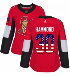 Womens Adidas Ottawa Senators 30 Andrew Hammond Authentic Red USA Flag Fashion NHL Jersey Womens Adidas Ottawa Senators 30 Andrew Hammond Authentic Red USA Flag Fashion NHL Jersey