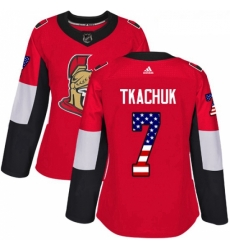 Womens Adidas Ottawa Senators 7 Brady Tkachuk Authentic Red USA Flag Fashion NHL Jersey Womens Adidas Ottawa Senators 7 Brady Tkachuk Authentic Red USA Flag Fashion NHL Jersey