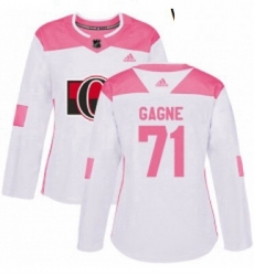 Womens Adidas Ottawa Senators 71 Gabriel Gagne Authentic WhitePink Fashion NHL Jersey Womens Adidas Ottawa Senators 71 Gabriel Gagne Authentic WhitePink Fashion NHL Jersey
