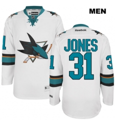 Martin Jones Mens Stitched San Jose Sharks Away Authentic Reebok 31 White NHL Jersey Martin Jones Mens Stitched San Jose Sharks Away Authentic Reebok 31 White NHL Jersey