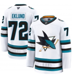 Men San Jose Sharks 72 William Eklund White Alternate Stitched Hockey Jersey