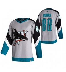 Men San Jose Sharks 88 Brent Burns Grey Adidas 2020 21 Reverse Retro Alternate NHL Jersey Men San Jose Sharks 88 Brent Burns Grey Adidas 2020 21 Reverse Retro Alternate NHL Jersey