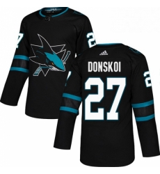 Mens Adidas San Jose Sharks 27 Joonas Donskoi Premier Black Alternate NHL Jersey Mens Adidas San Jose Sharks 27 Joonas Donskoi Premier Black Alternate NHL Jersey