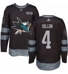 Mens Adidas San Jose Sharks 4 Brenden Dillon Authentic Black 1917 2017 100th Anniversary NHL Jersey Mens Adidas San Jose Sharks 4 Brenden Dillon Authentic Black 1917 2017 100th Anniversary NHL Jersey