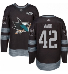 Mens Adidas San Jose Sharks 42 Joel Ward Premier Black 1917 2017 100th Anniversary NHL Jersey Mens Adidas San Jose Sharks 42 Joel Ward Premier Black 1917 2017 100th Anniversary NHL Jersey