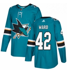 Mens Adidas San Jose Sharks 42 Joel Ward Premier Teal Green Home NHL Jersey Mens Adidas San Jose Sharks 42 Joel Ward Premier Teal Green Home NHL Jersey