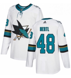 Mens Adidas San Jose Sharks 48 Tomas Hertl White Road Authentic Stitched NHL Jersey Mens Adidas San Jose Sharks 48 Tomas Hertl White Road Authentic Stitched NHL Jersey
