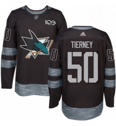 Mens Adidas San Jose Sharks 50 Chris Tierney Authentic Black 1917 2017 100th Anniversary NHL Jersey Mens Adidas San Jose Sharks 50 Chris Tierney Authentic Black 1917 2017 100th Anniversary NHL Jersey