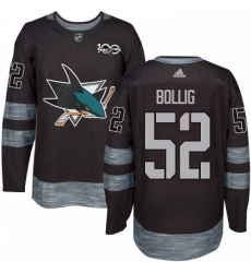 Mens Adidas San Jose Sharks 52 Brandon Bollig Authentic Black 1917 2017 100th Anniversary NHL Jersey Mens Adidas San Jose Sharks 52 Brandon Bollig Authentic Black 1917 2017 100th Anniversary NHL Jersey