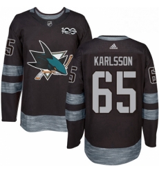 Mens Adidas San Jose Sharks 65 Erik Karlsson Authentic Black 1917 2017 100th Anniversary NHL Jersey Mens Adidas San Jose Sharks 65 Erik Karlsson Authentic Black 1917 2017 100th Anniversary NHL Jersey