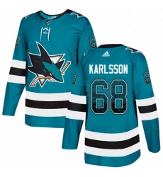 Mens Adidas San Jose Sharks 68 Melker Karlsson Authentic Teal Drift Fashion NHL Jersey Mens Adidas San Jose Sharks 68 Melker Karlsson Authentic Teal Drift Fashion NHL Jersey