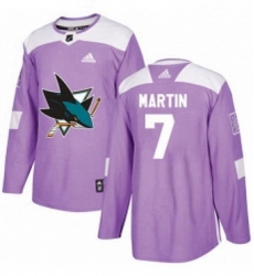 Mens Adidas San Jose Sharks 7 Paul Martin Authentic Purple Fights Cancer Practice NHL Jersey Mens Adidas San Jose Sharks 7 Paul Martin Authentic Purple Fights Cancer Practice NHL Jersey