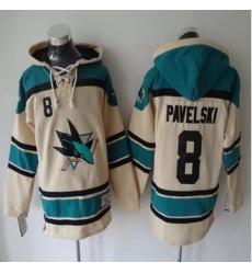 San Jose Sharks #8 Joe Pavelski Cream Sawyer Hooded Sweatshirt Stitched NHL jersey San Jose Sharks #8 Joe Pavelski Cream Sawyer Hooded Sweatshirt Stitched NHL jersey