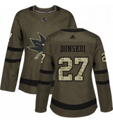 Womens Adidas San Jose Sharks 27 Joonas Donskoi Authentic Green Salute to Service NHL Jersey Womens Adidas San Jose Sharks 27 Joonas Donskoi Authentic Green Salute to Service NHL Jersey