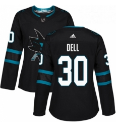 Womens Adidas San Jose Sharks 30 Aaron Dell Premier Black Alternate NHL Jersey Womens Adidas San Jose Sharks 30 Aaron Dell Premier Black Alternate NHL Jersey