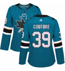 Womens Adidas San Jose Sharks 39 Logan Couture Authentic Teal Green Home NHL Jersey Womens Adidas San Jose Sharks 39 Logan Couture Authentic Teal Green Home NHL Jersey