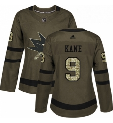 Womens Adidas San Jose Sharks 9 Evander Kane Authentic Green Salute to Service NHL Jersey Womens Adidas San Jose Sharks 9 Evander Kane Authentic Green Salute to Service NHL Jersey