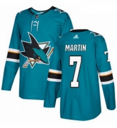 Youth Adidas San Jose Sharks 7 Paul Martin Authentic Teal Green Home NHL Jersey Youth Adidas San Jose Sharks 7 Paul Martin Authentic Teal Green Home NHL Jersey
