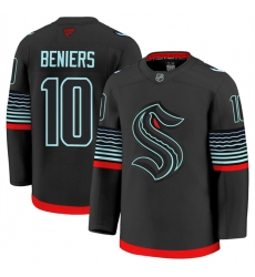 Men Seattle Kraken 10 Matty Beniers Black Alternate Stitched Hockey Jersey Men Seattle Kraken 10 Matty Beniers Black Alternate Stitched Hockey Jersey