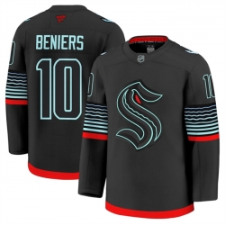 Men Seattle Kraken 10 Matty Beniers Black Alternate Stitched Hockey Jersey