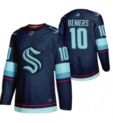 Men Seattle Kraken 10 Matty Beniers Navy Stitched Jersey Men Seattle Kraken 10 Matty Beniers Navy Stitched Jersey