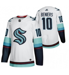 Men Seattle Kraken 10 Matty Beniers White Stitched Jersey Men Seattle Kraken 10 Matty Beniers White Stitched Jersey