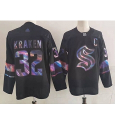Men Seattle Kraken 32 Kraken Black Iridescent Holographic Authentic Jersey Men Seattle Kraken 32 Kraken Black Iridescent Holographic Authentic Jersey