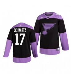 Blues 17 Jaden Schwartz Black Purple Hockey Fights Cancer Adidas Jersey Blues 17 Jaden Schwartz Black Purple Hockey Fights Cancer Adidas Jersey