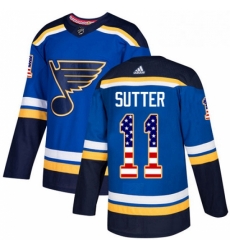 Mens Adidas St Louis Blues 11 Brian Sutter Authentic Blue USA Flag Fashion NHL Jersey Mens Adidas St Louis Blues 11 Brian Sutter Authentic Blue USA Flag Fashion NHL Jersey