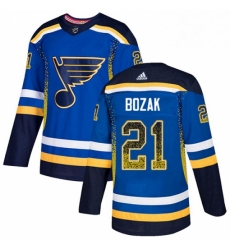 Mens Adidas St Louis Blues 21 Tyler Bozak Authentic Blue Drift Fashion NHL Jersey Mens Adidas St Louis Blues 21 Tyler Bozak Authentic Blue Drift Fashion NHL Jersey