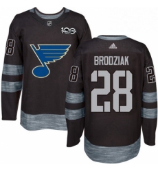 Mens Adidas St Louis Blues 28 Kyle Brodziak Authentic Black 1917 2017 100th Anniversary NHL Jersey Mens Adidas St Louis Blues 28 Kyle Brodziak Authentic Black 1917 2017 100th Anniversary NHL Jersey